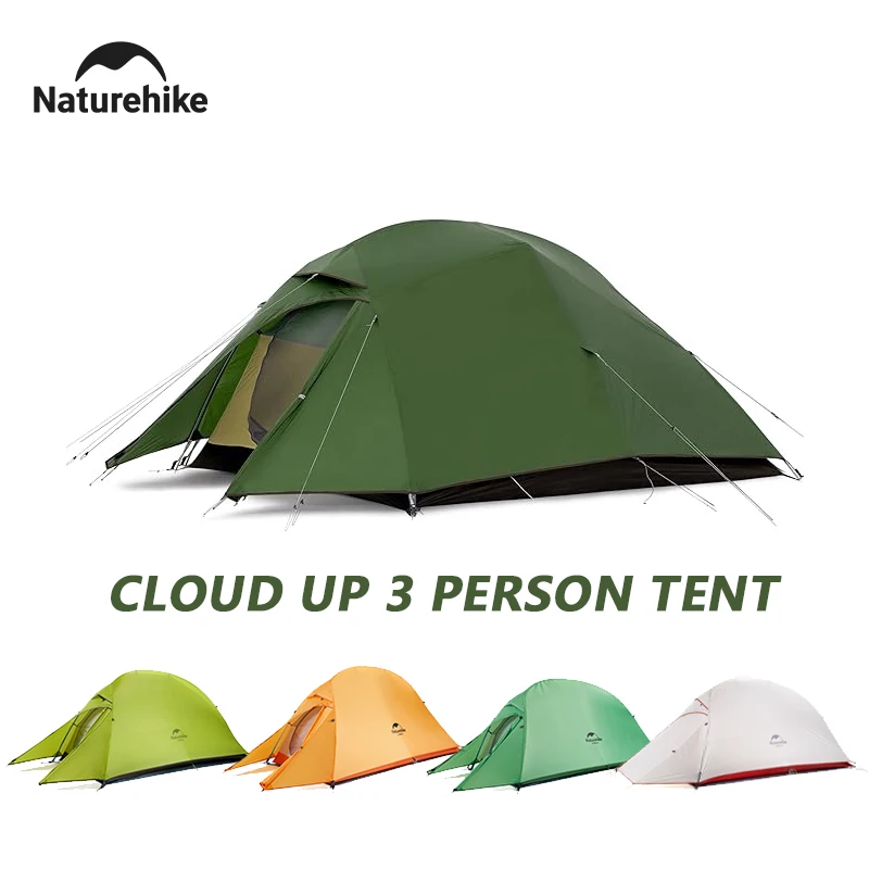 Naturehike Cloud Up Ultralight Tent 1 2 3 Person Waterproof Outdoor Hiking Beach Tent 20D 210T Nylon Backpacking Camping Tents