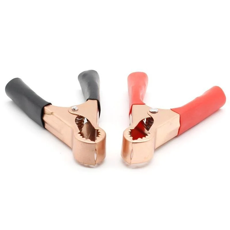 10Pcs 50A 80mm Crocodile Car Caravan Van Battery Test Lead Clips Insulated Alligator Clamp