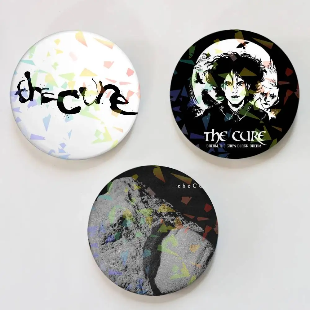 Cool Fashion Band THE C-CUrE-e Round Badge for Backpack Accessories Laser Lapel Pins Jewelry Gifts