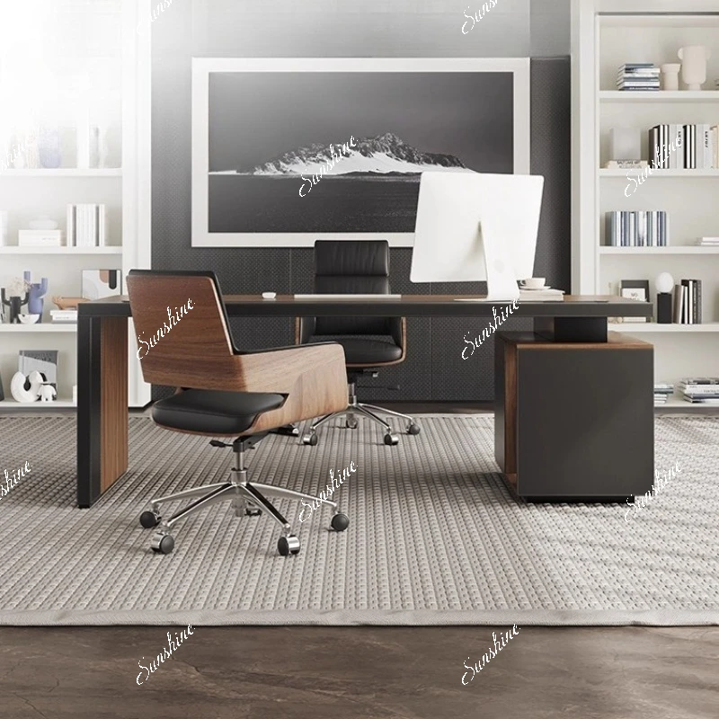 Medium-sized solid wood computer desk bedroom home office rectangular writing workbench