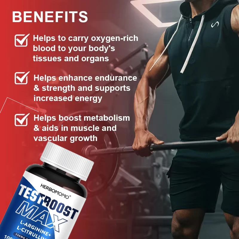 Strongest Testosterone Booster - Increase Strength, Stamina, Energy - Endurance Test Booster, Muscle Growth Improve Performance