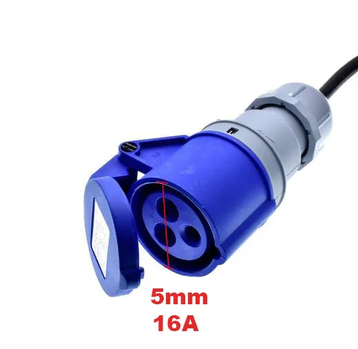 IEC320 C14 to IEC 309 316C6 Power cord,Plug a Device with 316P6 Inlet Plug into IEC C13 Outlet connector,IP44,1.5mm gauge,1m