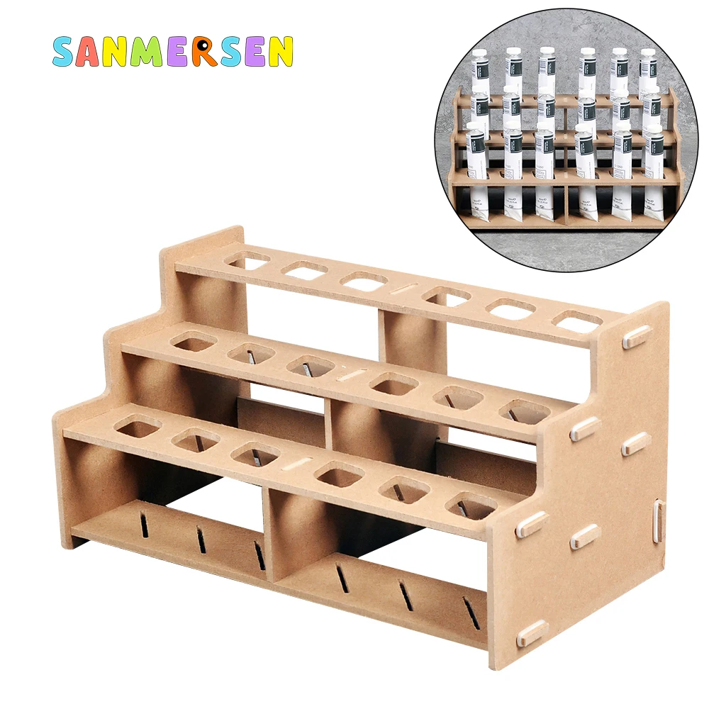 

Wood Fiberboard Paint & Tool Rack Storage Holder Paint Stand For 50-100ML Paint For Hobby Model Painting