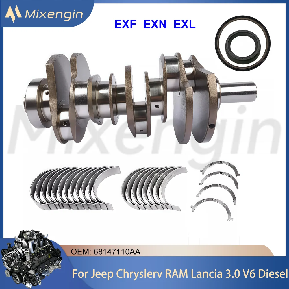 

Engine Crankshaft & Main & Con rod Bearing & oil seal Fit 3.0 V6 Diesel For 11-19 Jeep Grand Cherokee Chryslerv RAM 1500 3.0L