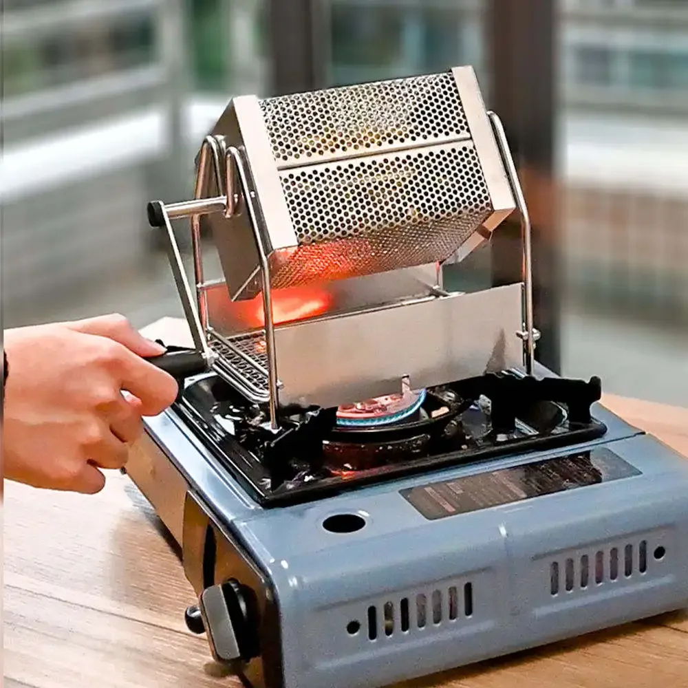 Stainless Steel Electric Drum Type Roaster Home Cocoa Coffee Bean Nuts Baking Machineine