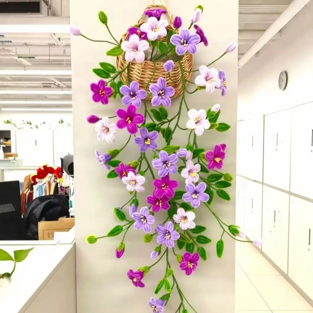 60 Purple Trumpet Hand-woven Diy Material Package Home Wall Decoration Pendant Hanging Decoration Air Conditioning Decoration Bo