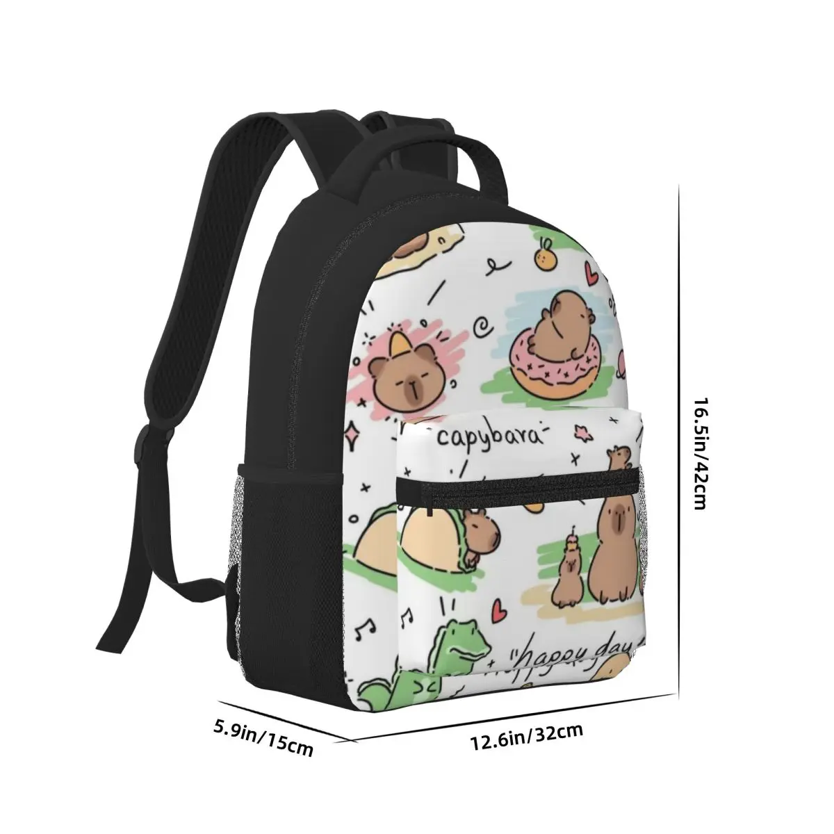 Cute Capybara New Fashionable Printed Lightweight Casual Schoolbag For School, Outdoor, Shopping, Office 17inch