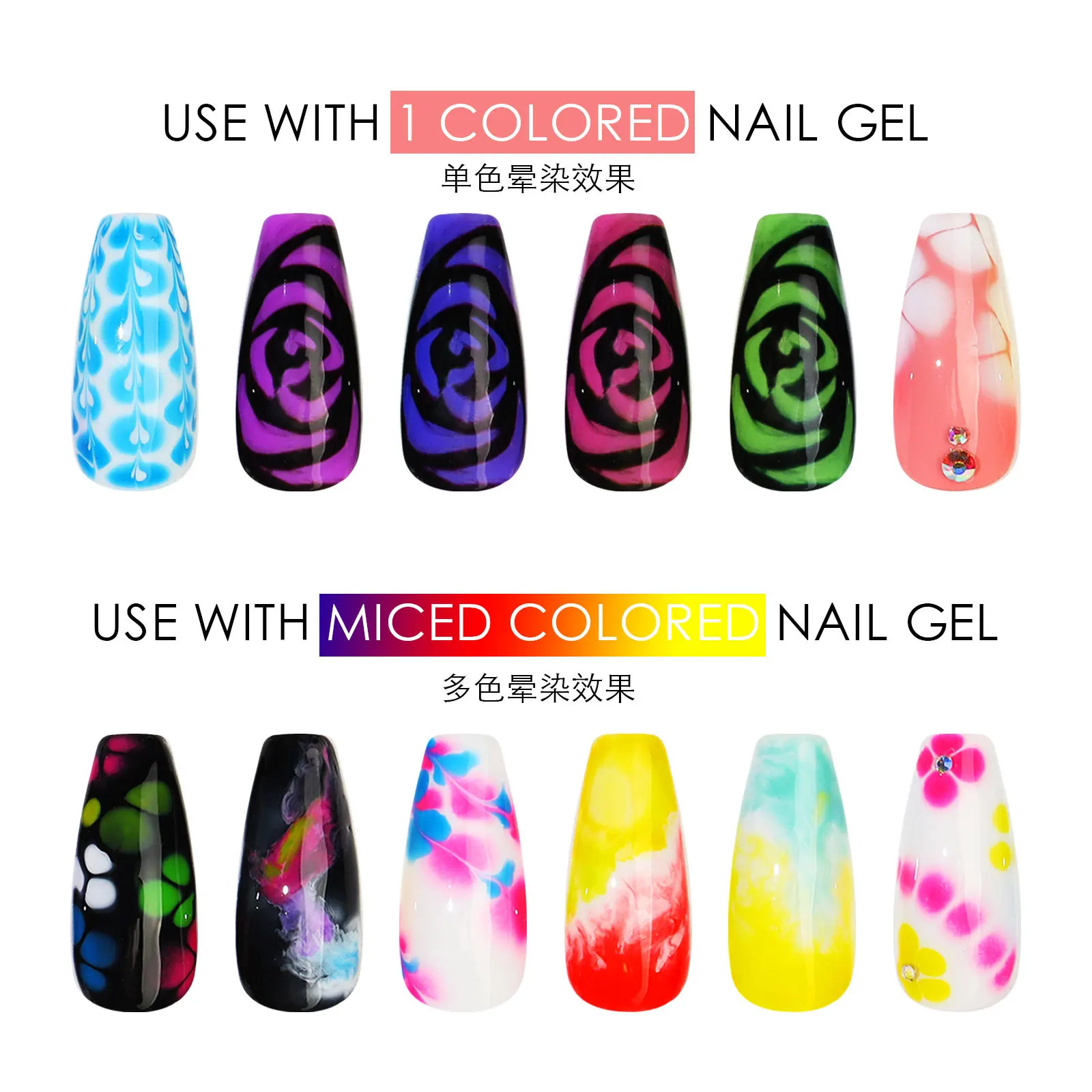 Misscheering Nail Gel Polish Gradient Blending Top Coat Soak Off UV LED Semi-permanent Nail Art Varnish Nail Design Accessories