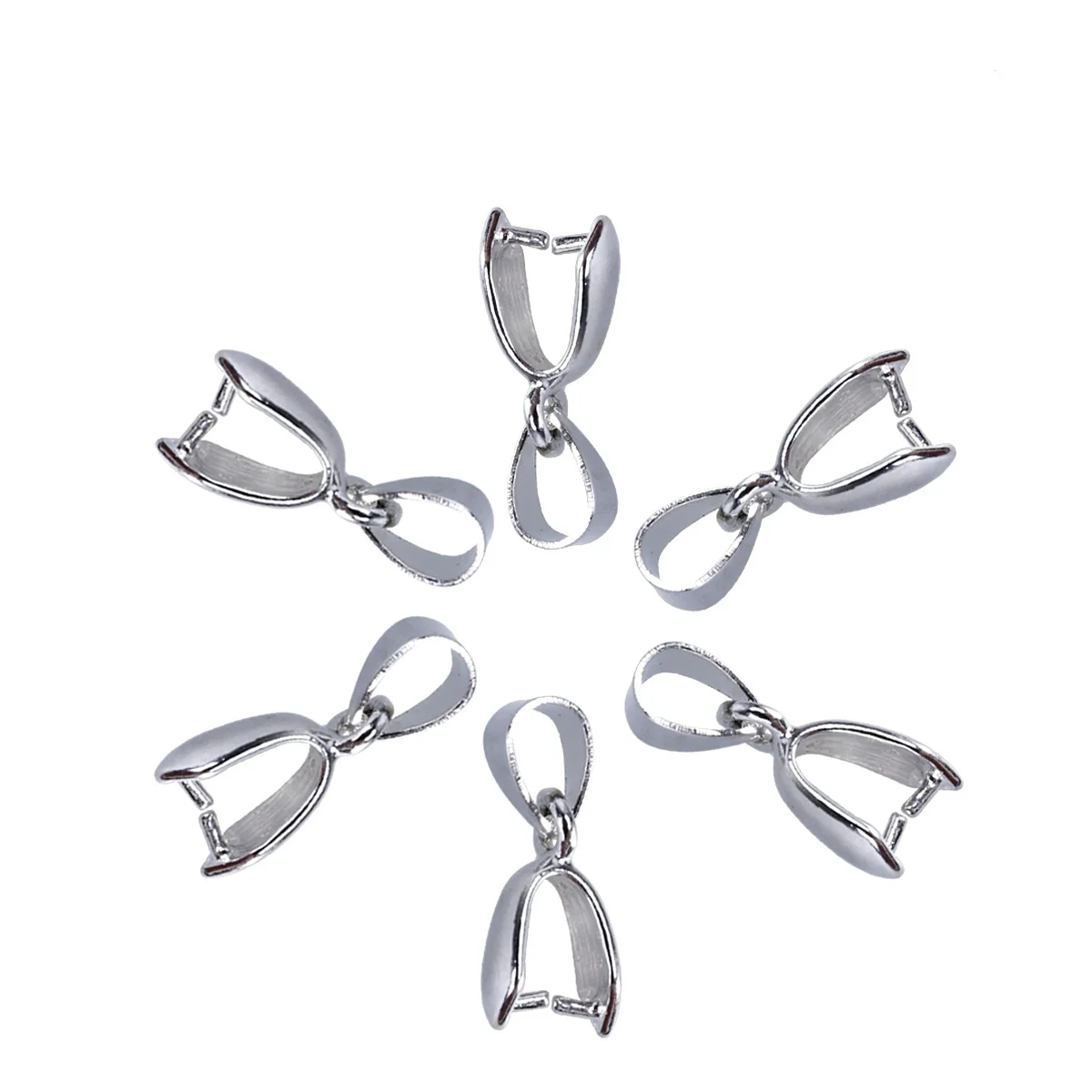 

100 Pcs Jewelry DIY Accessory Pendant Connector Making Materials Bead Metal Pinch Clip Findings