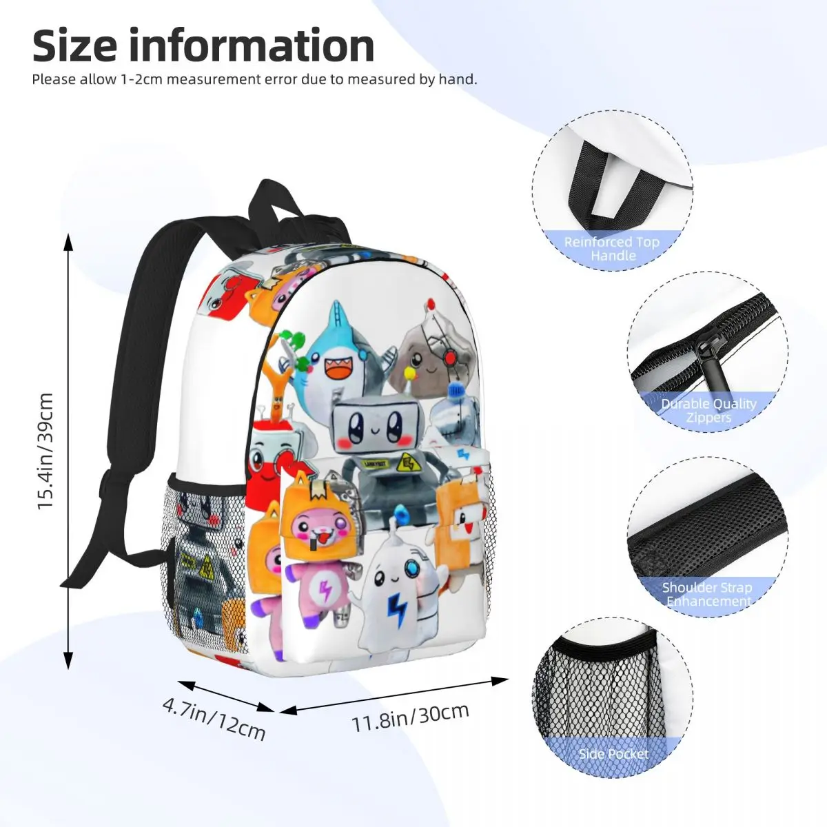 Rocky Lankybox Lanky Box Backpacks Boys Girls Bookbag Cartoon Children School Bags Travel Rucksack Shoulder Bag Large Capacity