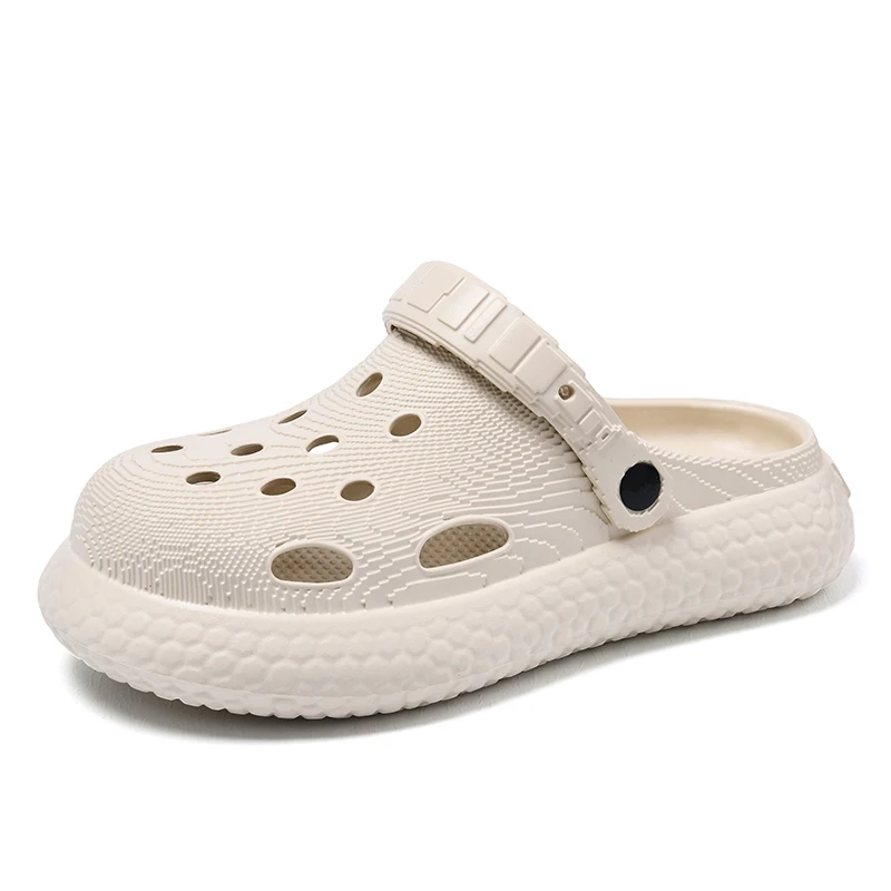 

Men's Breathable Slip-On Slippers Hollow-Out Durable EVA Outdoor Sandals Summer 2025 Beach Fashion Thick Bottom Couples Sandals