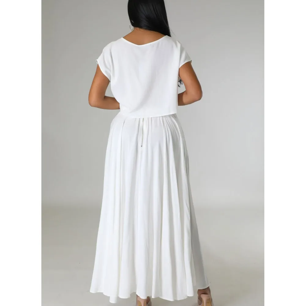 Casual Mode O Kragen kurzarm Tops Kleid Zwei-stück Set Frauen Frühling Sommer Neue Ultra-kurze T-shirt und Rock Set Weibliche