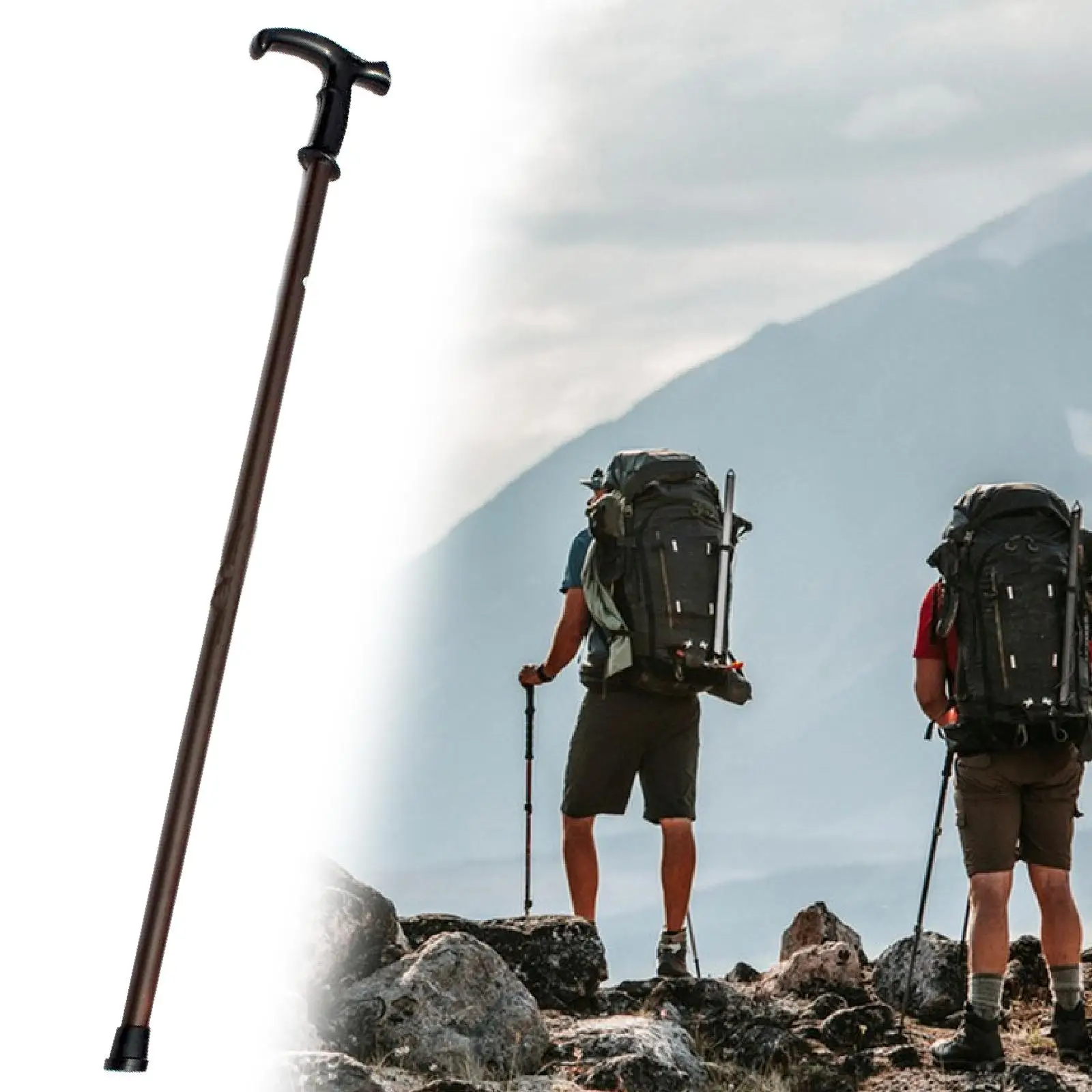 

Walking Cane for Elderly Ergonomic Handle Lightweight Portable Trekking Pole