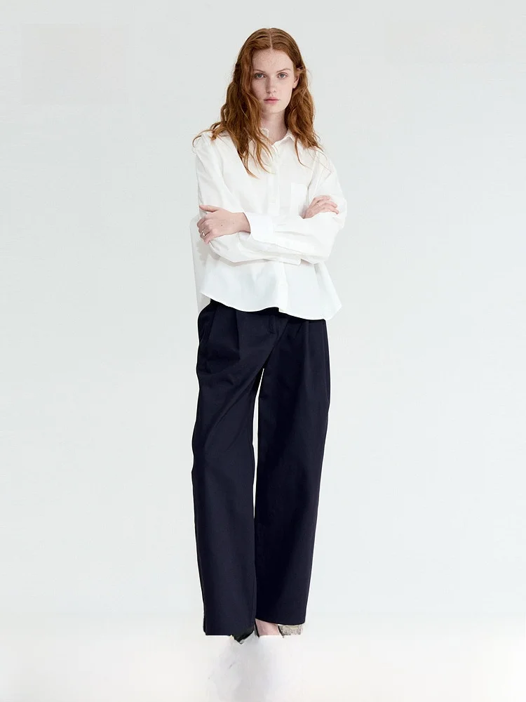 H&M Summer New Women's Cotton Trousers 1318566 Casual Comfortable Breathable Formal Pants for Ladies