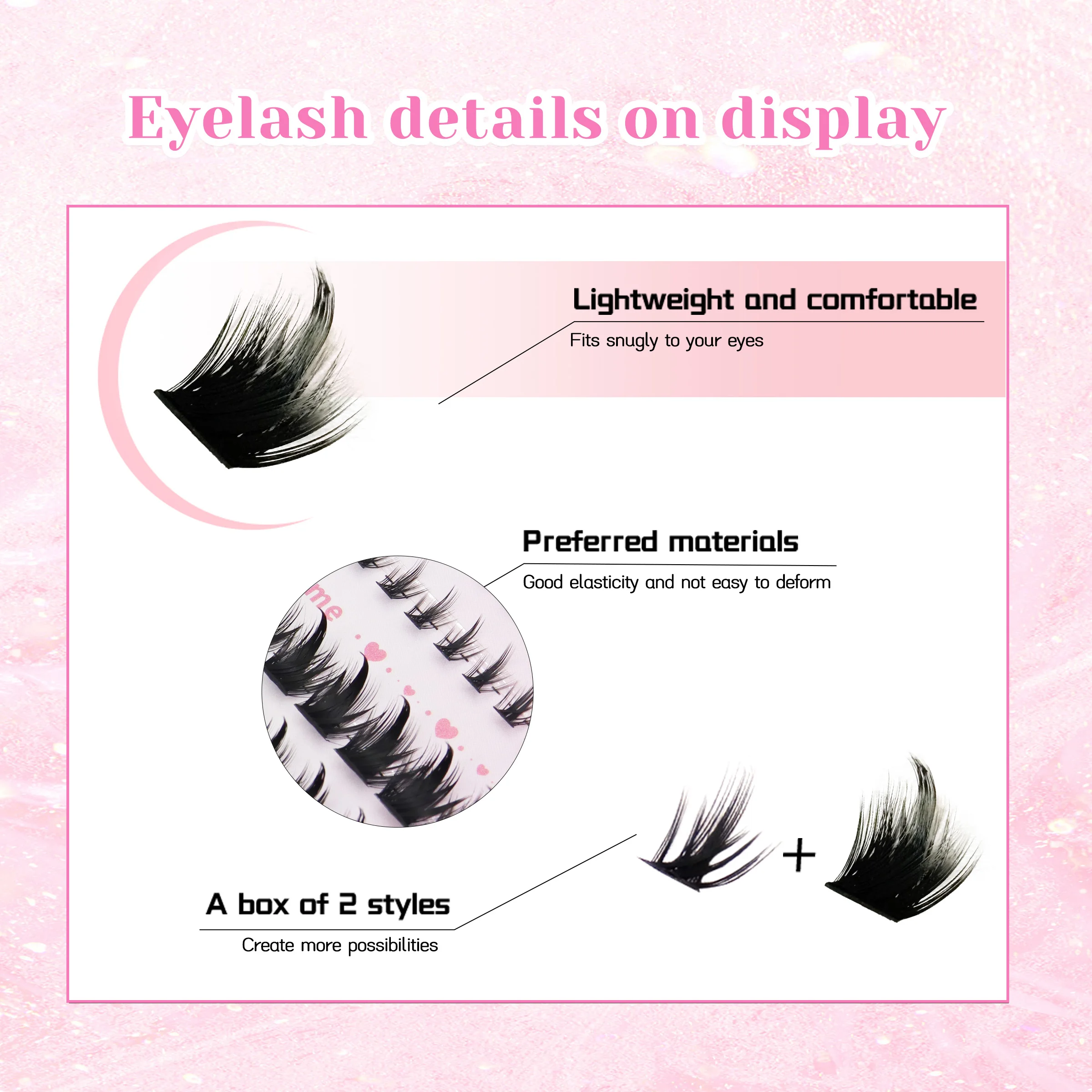 Bottom Lashes + 60D 100D 160D 200D Clustered Fairy Lashes Mixed Pack 14 Rows Large Capacity Must‑Have for Lazy Users 6‑18mm