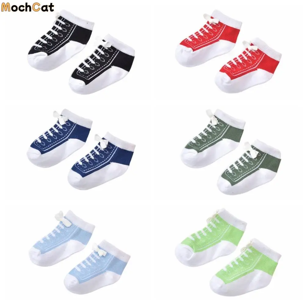 

6Pairs Creative Baby Cotton Socks Bowknot Breathable Toddle Short Tube Socks Imitation Shoelaces Cute Newborn Socks Children