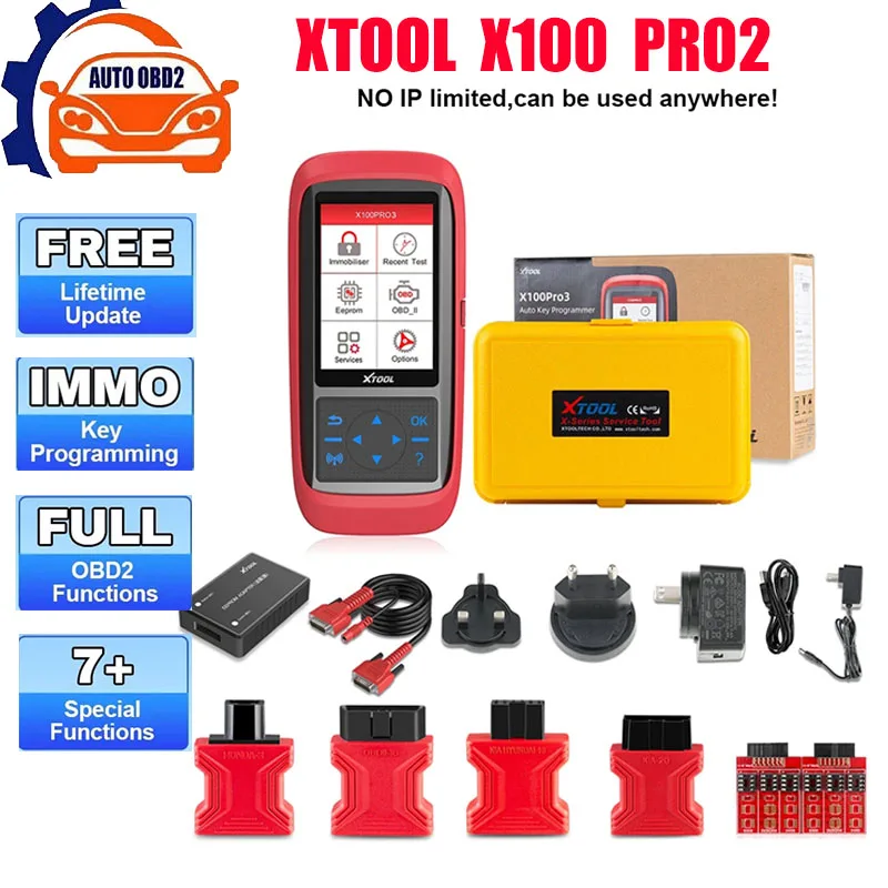 

Автомобильный сканер XTOOL X100 Pro2 OBD2, программатор ключей с адаптером EEPROM, считыватель кодов, Автомобильные диагностические инструменты, бессрочное бесплатное обновление