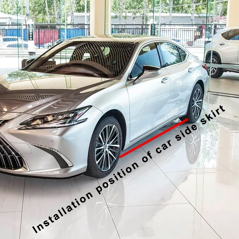 

Car Left/Right Side Skirt Bumper Diffuser Spoiler Aprons Wings Extensions 75cm Carbon Look ABS For Lexus ES 2013-2022 2015 2018