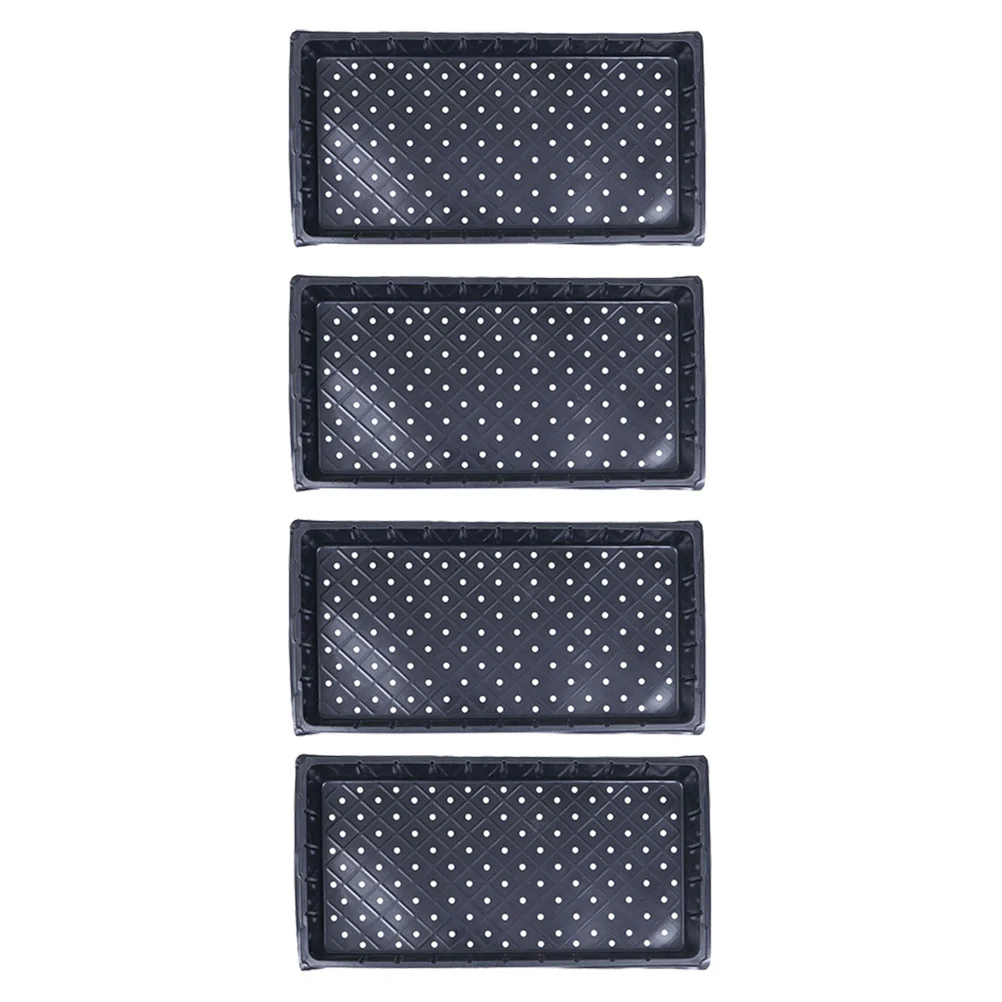 4 قطعة صينية زراعة بلاستيكية ثقوب الصرف قابلة لإعادة الاستخدام لوازم الحدائق كاتب إنبات صينية لوازم الحدائق المقابس #4