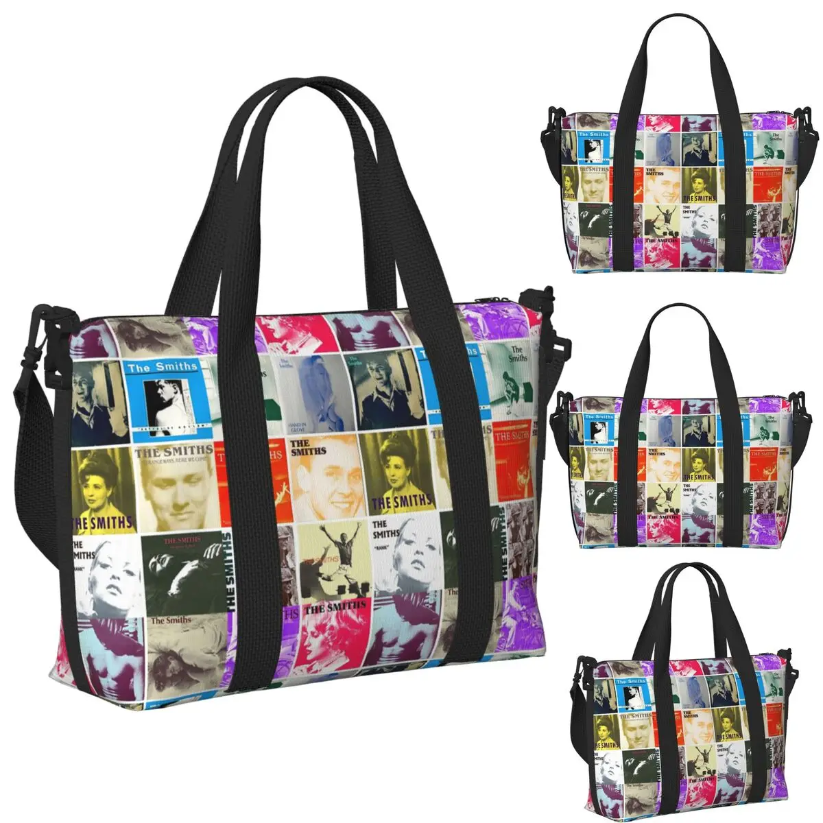 

The Smiths Music Band Beach Travel Bag Large Capacity Tote Bags for Gym Yoga Women Shopping Duffle Shoulder Bag