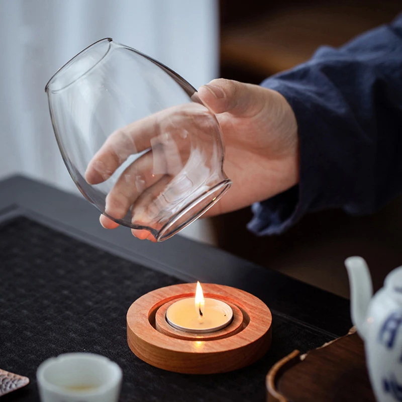 1PC Windproof Candle Shade Cover Glass Candlestick Holder Romantic Chinese Style Dinner Zen Home Household Decoration