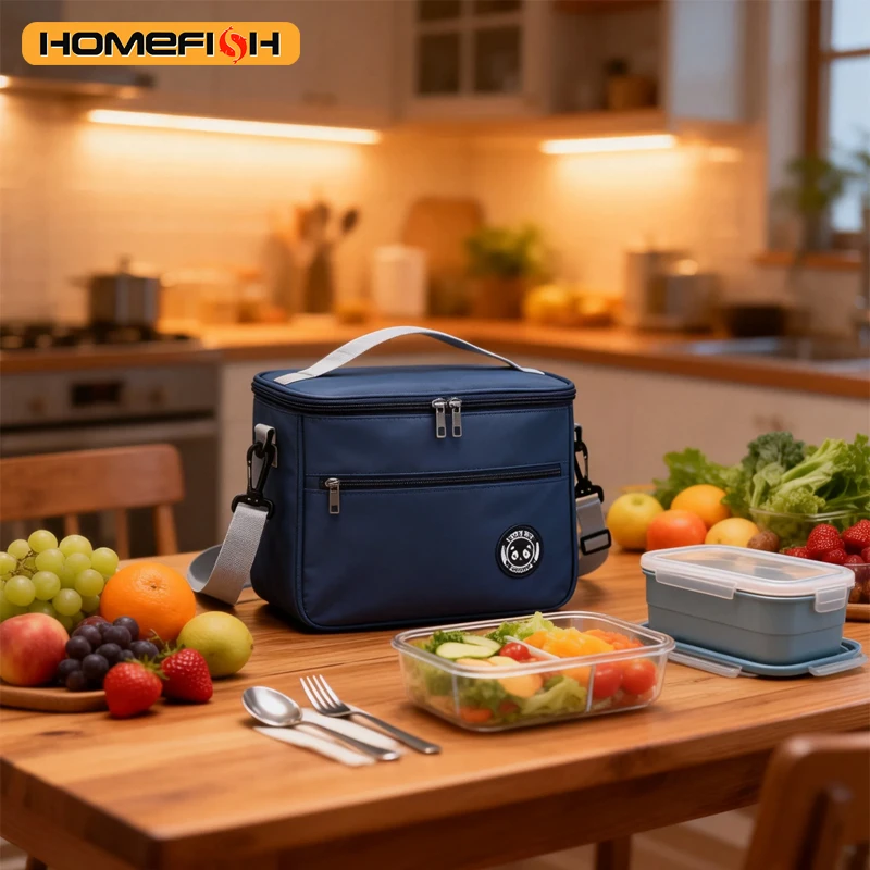 Thermal bag bento bag aluminum foil thickened lunch box thermal bag with rice shoulder strap bento bag one pack image 4