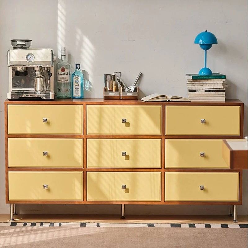 Nordic solid wood chest cabinet household small apartment against the wall multi-functional locker