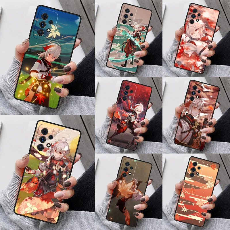 Genshin Impact Kaedehara Kazuha leaf Phone Case For Samsung Galaxy S23 S21 S20 FE S24 S22 Ultra Note20 S10 Plus A40 A52 A13 A53