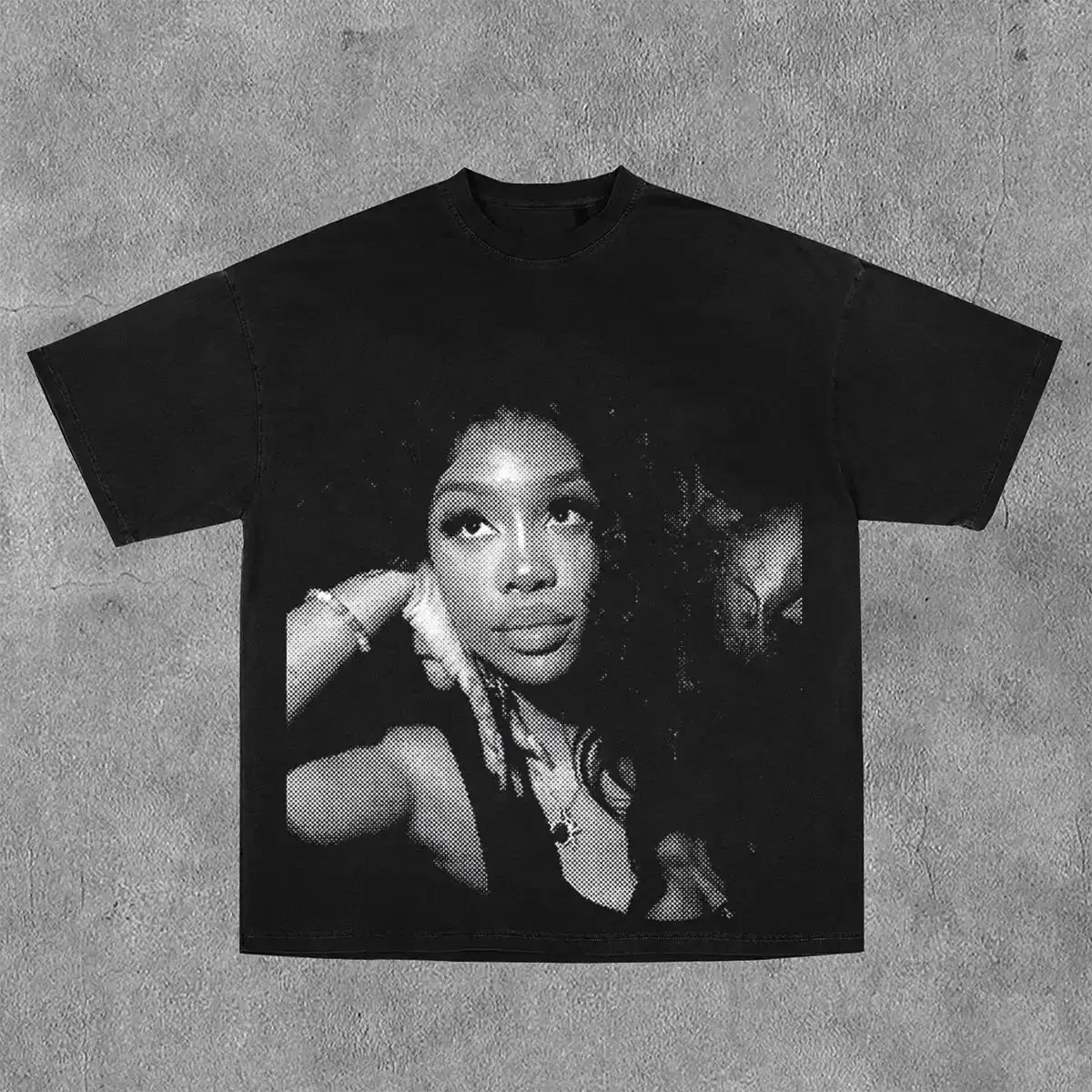 

American Hip-hop Character Pattern Printed T-shirt Casual Fashion Oversized T-shirt Harajuku Gothic Retro Tshirts Unisex Y2k Top
