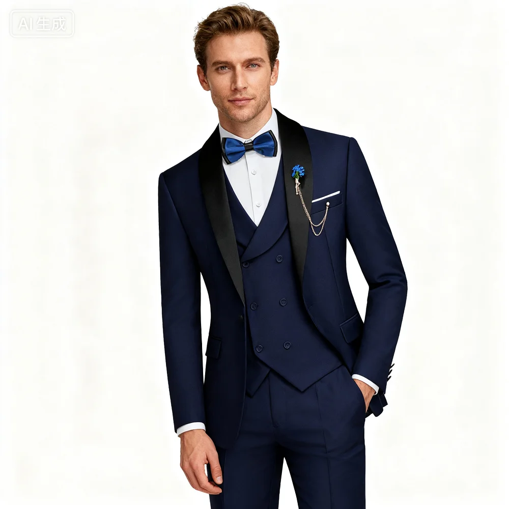 

Men's Tweedlad Business Three-Piece Suit Regular Fit Tuxedo-Style Jacket Included Groomsmen Attire