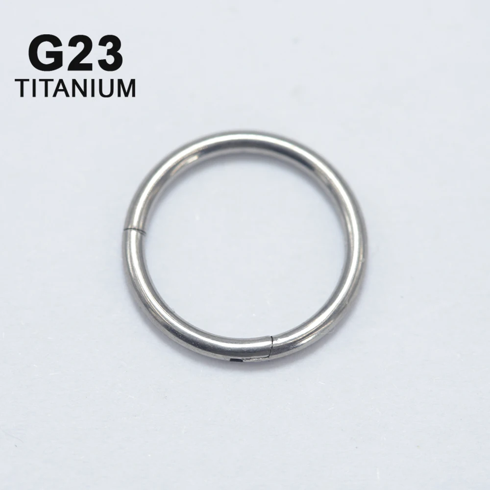 16G 18G 20G Titanium Anodized Hinged Segment Ring Clicker Hoop for Nose Septum Daith Conch Tragus Helix Piercing Earring Jewelry