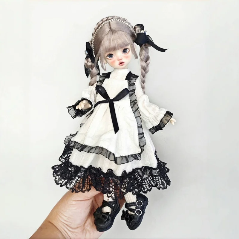

Платье для куклы Bjd Joint, оригинальная одежда для куклы 1/6, маленькая юбка с фартуком, платье в стиле Лолиты в стиле ретро, аксессуары для кукол на складе