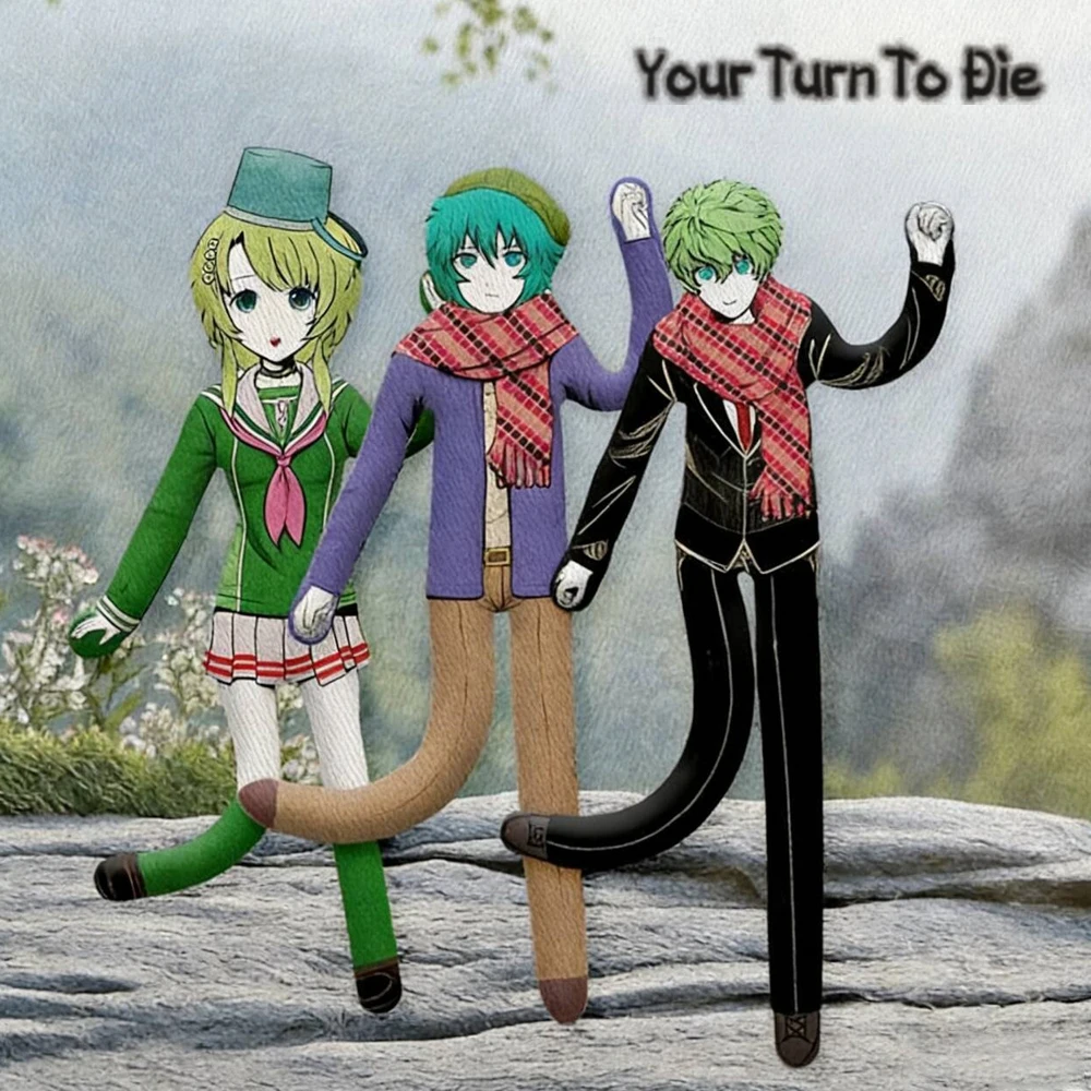 Muñeca de Peluche Cosplay de Kanna Kizuchi Shin Tsukimi Midori del Juego Game Your Turn To Die, Muñecos Abstractos Retorcibles para Decoración de Habitaciones