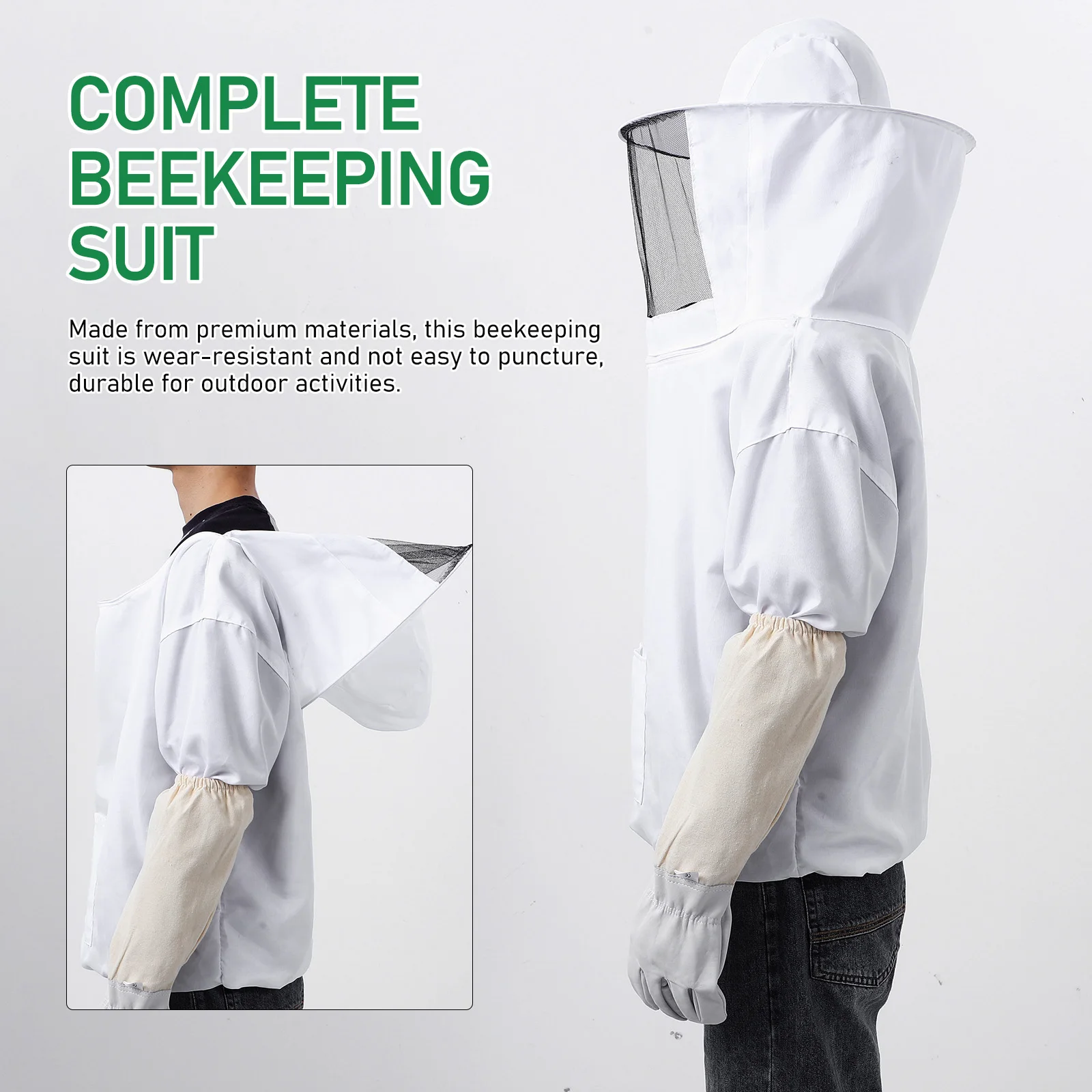 

Comfortable Elastic Waistband Bee Suit With Veil And Gloves Bee Keeping Supplies Protective Clothing