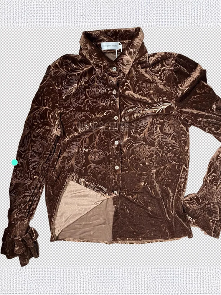 

Women's Floral Print Blouse Turn Down Collar Single Breasted Button Down Retro Casual Vintage High Street Top for Spring Summer