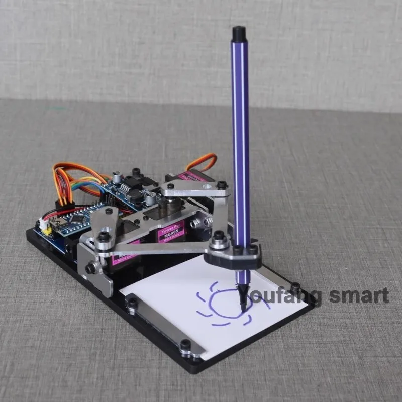 Nowy Robot Rysujący Drawbot Sterowany Aplikacją MG90S Manipulator XY Pollter Artboard Maszyna do Rysowania dla Arduino Robot DIY Kit Programowalny Robot