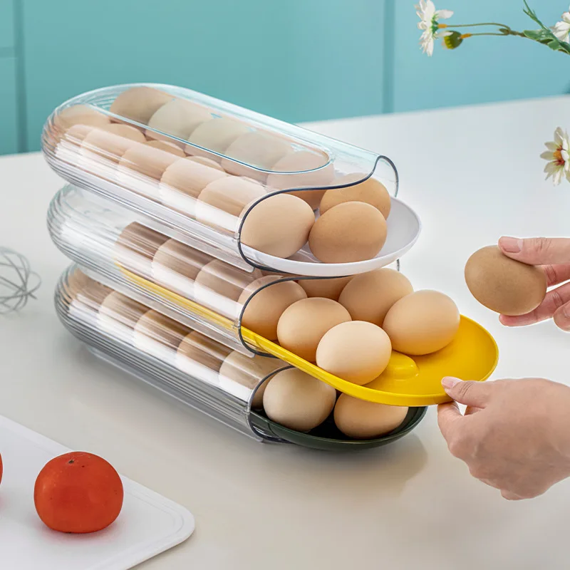 Large Capacity Egg Holder For Refrigerator-Fresh Storage Box Fridge, Egg Storage Container Organizer Bin,Clear Plastic Egg Tray