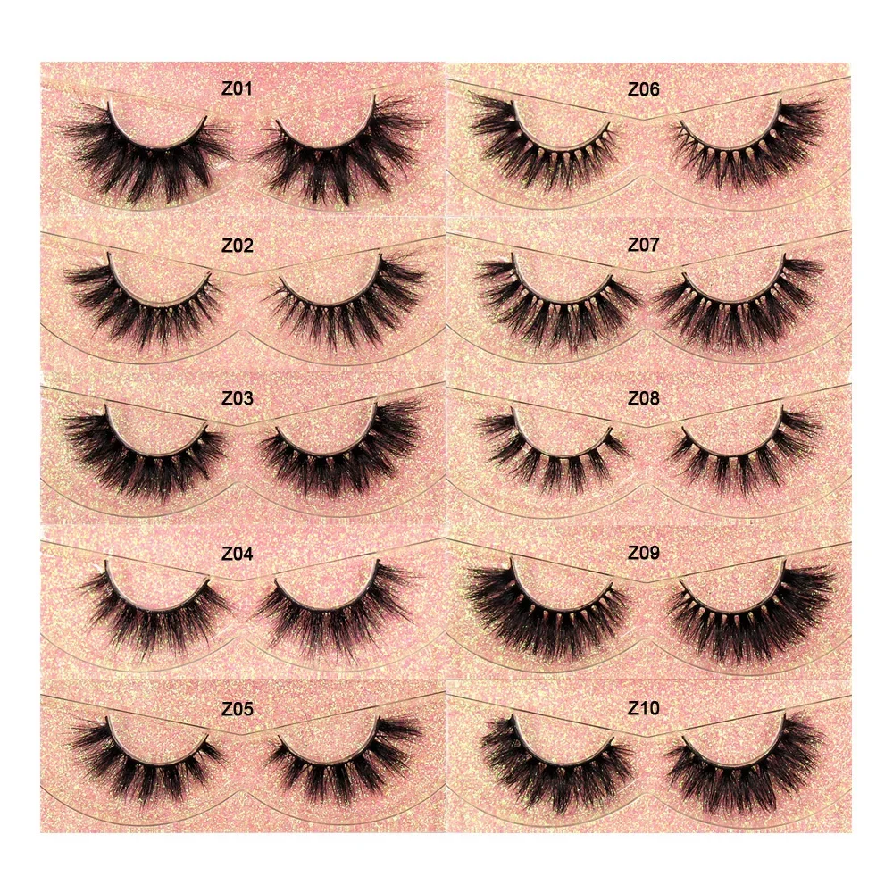 แต่งหน้าขนตา 3D Mink Lashes นุ่ม Wispy ปริมาณธรรมชาติยาวขนตาปลอม Eye Lashes ขนตาปลอมแต่งหน้า Z01