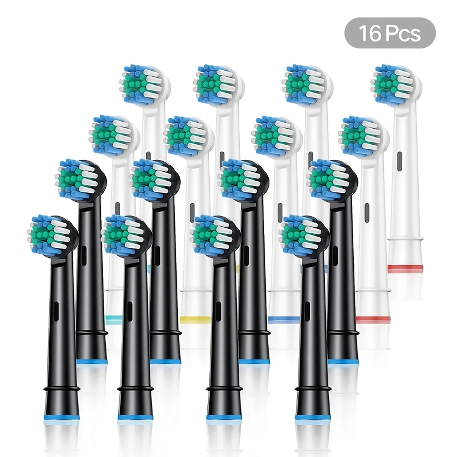 16-teilige Ersatz-Zahnbürstenköpfe, kompatibel mit Oral-B Braun Professional elektrischen Zahnbürstenköpfen, Bürstenköpfe