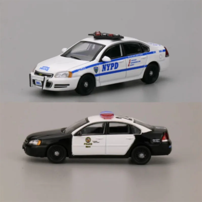 596 1:64 Scale Impala New York&Los Angeles Police Vehicles Simulation Car Model Alloy Diecast Vehicle  Adult Toy Souvenir Gift