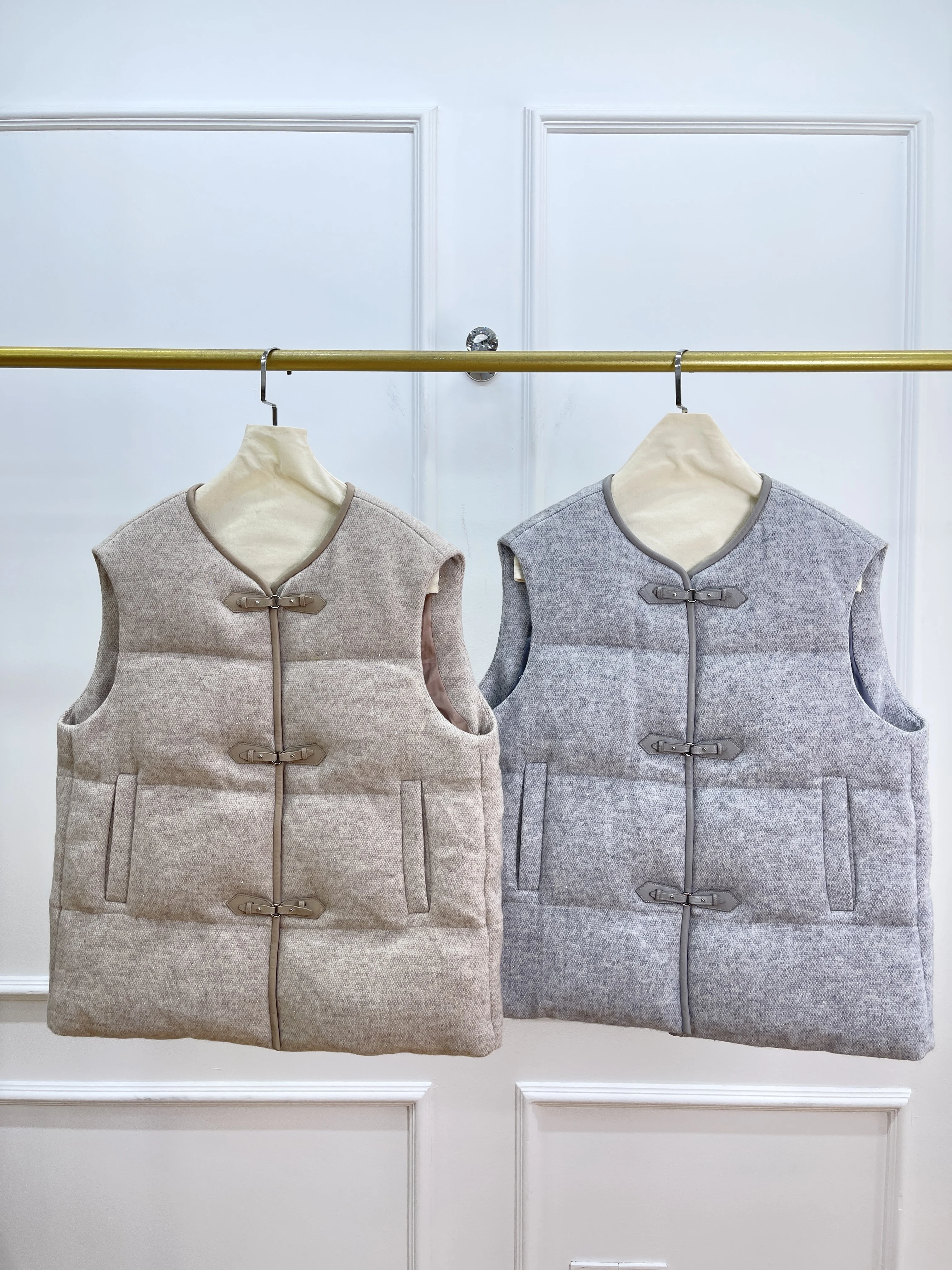 Herbst und Winter neue hochwertige Mode lässig Weste Wolle Daunenjacke Retro-Stil