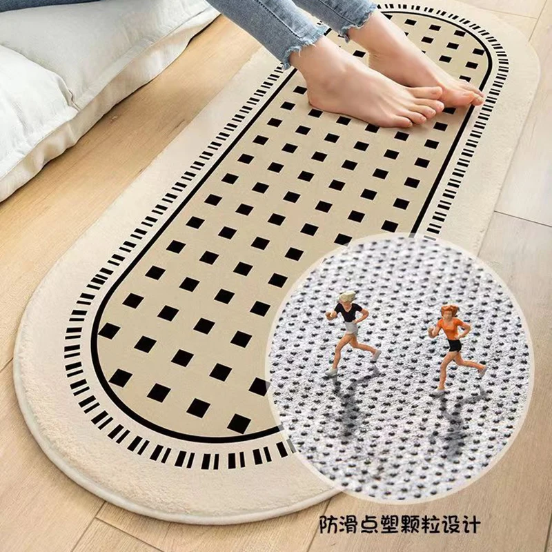 Retro Series Bedside Carpets Simple Bath Mats Soft Entrance Doormat Non-Slip Floor Rugs Home Toilet Bathroom Absorbent Foot Pad