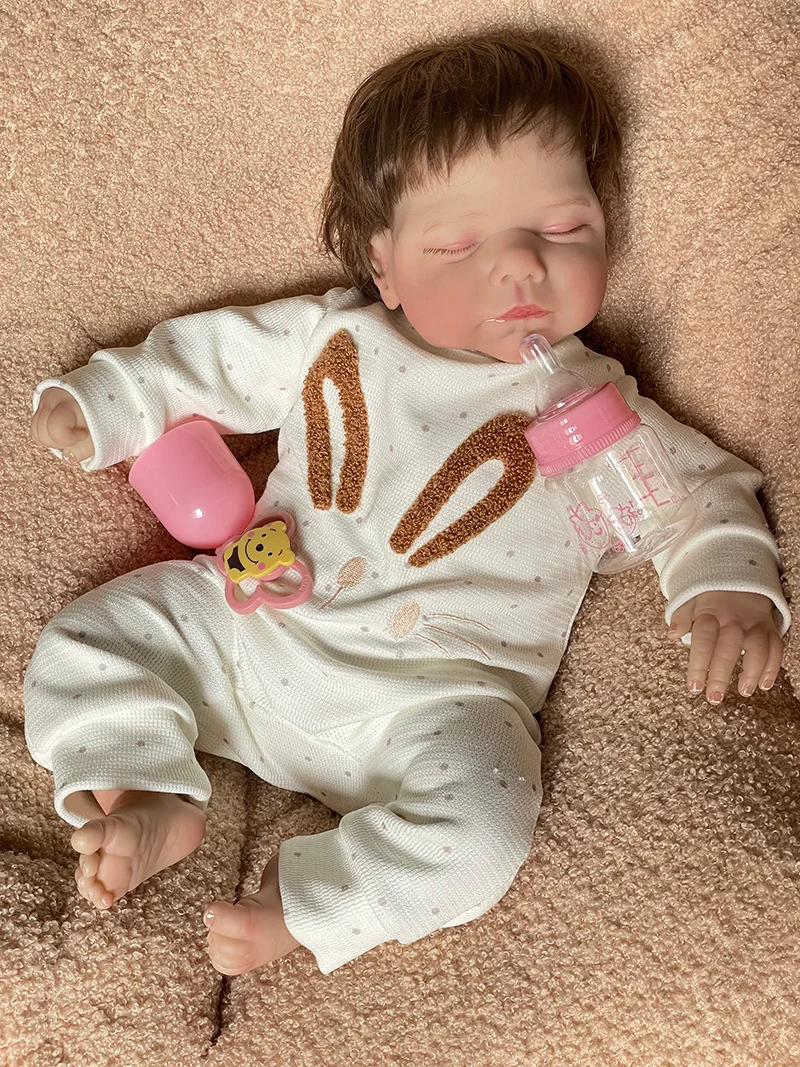 Cokela 20 cali/50 cm Realna lalka niemowlęca Realny miękki dotyk Realistyczna silikonowa lalka Reborn z ręcznie wplątowaną sztuczną h