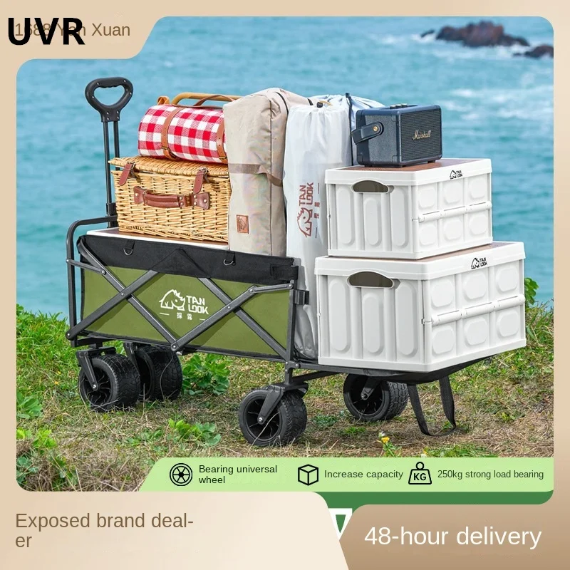 UVR Outdoor Camper Camping Trailer Camping Trolley Foldable Outdoor Picnic Trolley Rear Drive Fashion Trolley