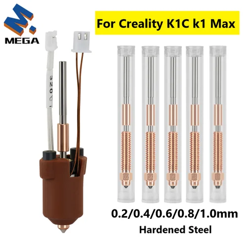 Kit de bloque calefactor de cerámica para Creality K1C K1 Max Hotend, piezas de impresora 3D, Kit de boquillas de intercambio rápido, resistencia a rotura de calor Hotend