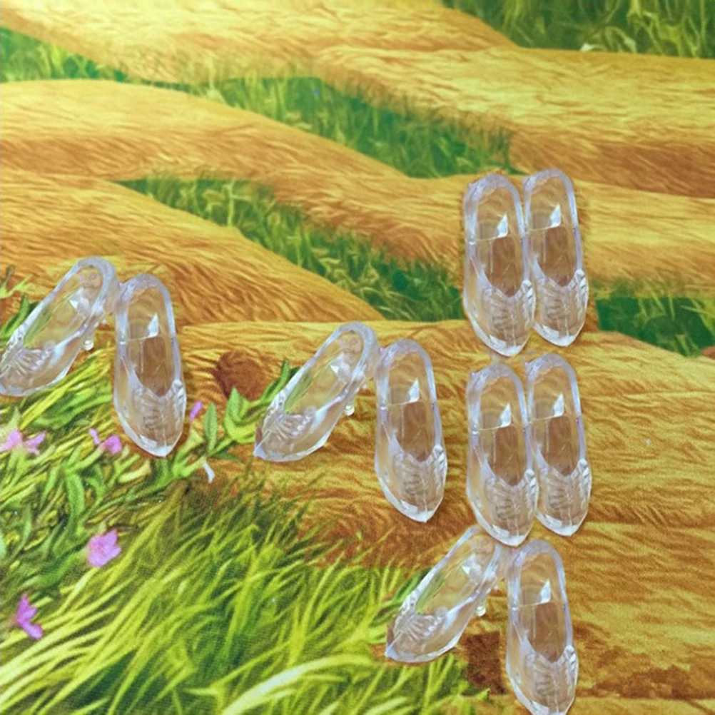

Mini Transparent Princess Shoes Vinyl 30x30x5cm Slippers Wedding Bridal Shower Party Favors Art Craft Projects Cosplay Props