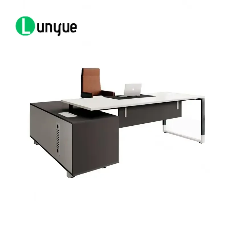 Modern Mid Level Executive Desk Manager Office Furniture Wood Computer Table for Home Business Workspace Durable Stylish