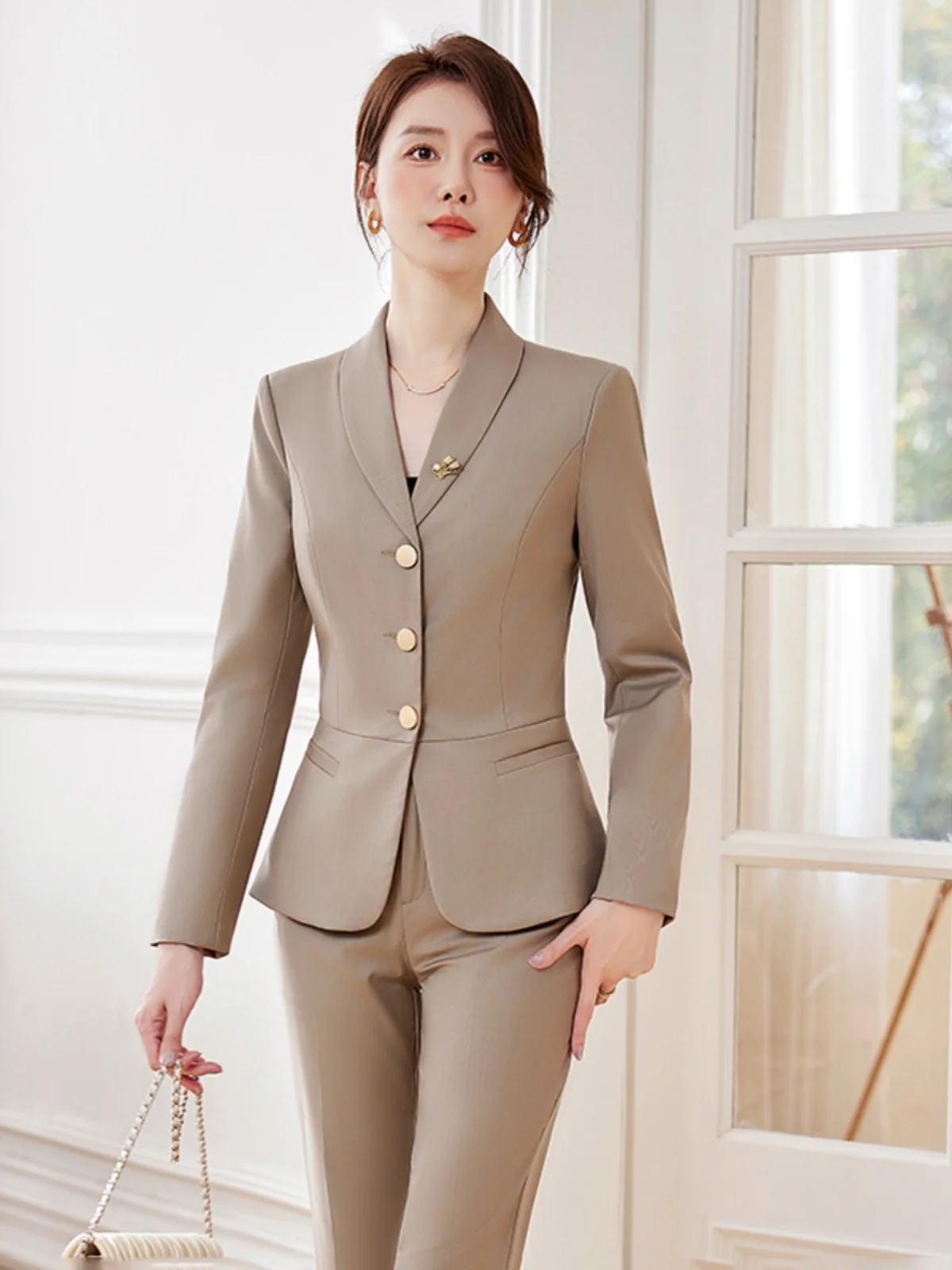 

Profional Women's Autumn Winter Suit Set Jewelry Store Beau Salon Front Desk Reception Work orm Ele Lady Sle