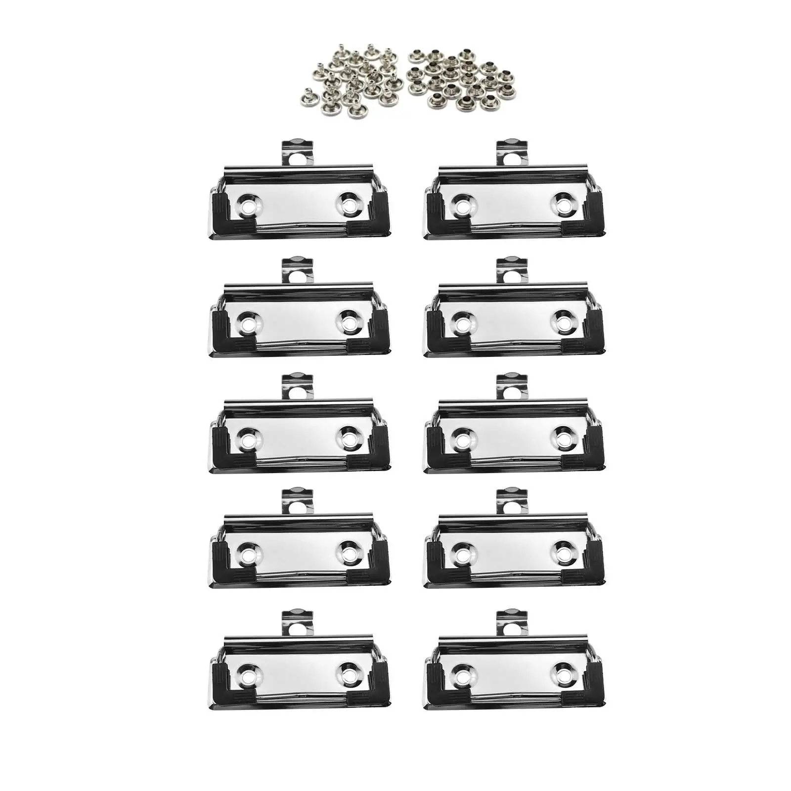 

10Pcs Clipboard Clips Mountable, with Rubber Grip and Hanging Hole, Spring Loaded Surface Mount Handle, Hardboard Clips