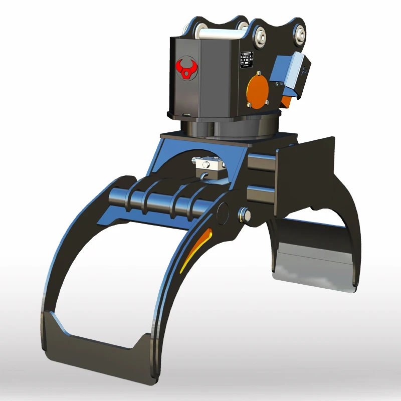 Steel Rotating Wood Grab - Fits 10-15 Ton Excavators, Hardened Teeth